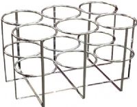 Drive Medical 18116  Economy Oxygen 6 Cylinder Rack, M6 Cylinders Only, Carbon steel alloy, Chrome plated finish, For M6 oxygen cylinders, UPC 822383140360  (18116 DRIVEMEDICAL18114 DRIVEMEDICAL-18116 DRIVEMEDICAL 18116) 