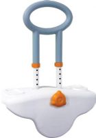 Drive Medical MG12050SC Michael Graves Clamp On Height Adjustable Tub Rail with Soft Cover Soap, Patented, Parallel to tub, Fits tubs 3"-7" wide, Easy, tool-free assembly, Height adjusts from 14"-17", Soft cover for added safety, Turn orange knob for easy adjustment, Integrated dishes for soap and shampoo, UPC 822383161891, White and Blue/Grey Primary Product Color, Steel Primary Product Material (MG12050SC MG-12050-SC MG 12050 SC DRIVEMEDICALMG12050SC) 