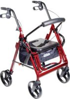Drive Medical 795bu Duet Dual Function Transport Wheelchair Walker Rollator, Burgundy, 8" Casters, 13" Seat Depth, 13.5" Seat Width, 4 Number of Wheels, 37" Max Handle Height, 31.5" Min Handle Height, 21" Seat to Floor Height, 35" Back of Chair Height, 300 lbs Product Weight Capacity, Burgundy Primary Product Color, Comfortable padded seat, UPC 822383221649 (795BU 795 BU 795-BU DRIVEMEDICAL795BU DRIVEMEDICAL-795-BU DRIVEMEDICAL 795 BU) 
