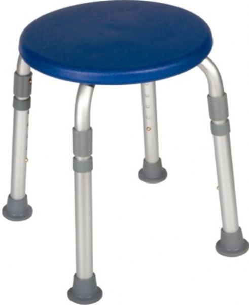 Drive Medical 12004KDRB-1 Adjustable Height Bath Stool, Blue; Aluminum frame is lightweight, durable and corrosion proof; Impact-resistant, composite seat; Legs are height adjustable in 1 increments, and are crack proof and tarnish resistant; Easy, tool-free assembly; Dimensions 21