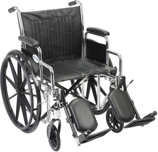 Drive Medical CS16DDA-ELR Chrome Sport Wheelchair, Detachable Desk Arms, Elevating Leg Rests, 16