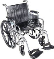 Drive Medical CS20DFA-SF Chrome Sport Wheelchair, Detachable Full Arms, Swing away Footrests, 20" Seat, 8" Casters, 16" Seat Depth, 20" Seat Width, 14" Armrest Length, 12.5" Closed Width, 4 Number of Wheels, 24" x 1" Rear Wheels, 6" Back of Chair Height, 8" Seat to Armrest Height, 27.5" Armrest to Floor Height, 17.5"-19.5" Seat to Floor Height, 350 lbs Product Weight Capacity, UPC 822383231358  (CS20DFA-SF CS20DFA SF CS20DFASF DRIVEMEDICALCS16DFASF DRIVEMEDICALCS16DFASF DRIVEMEDICALCS16DFASF) 