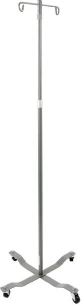Drive Medical 13033SV Economy Removable Top IV Pole, 2 Hook Top, Silver Vein; 4 rubber wheels provide for a smooth transport and maneuverability; Easily converted to 2 hook or 4 hook with easy to release push-pin; Removable hooks make this economy IV pole versatile; Chrome plated steel with weighted base provides strength, durability and reduces risk of tipping; UPC 822383232034 (DRIVEMEDICAL13033SV DRIVE MEDICAL 13033SV ECONOMY REMOVABLE TOP POLE HOOK TOP SILVER VEIN)