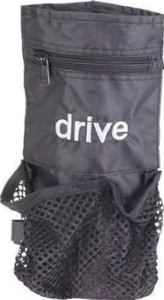 Drive Medical 10268-1 Universal Cane, Crutch Nylon Carry Pouch; Easily attaches to cane or crutch with adjustable hook-and-loop fasteners; Stores personal items without interfering with mobility; Made of durable, easy to clean nylon; Not made with natural rubber latex; Dimensions 10