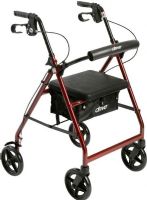 Drive Medical r728rd Aluminum Rollator with Fold Up and Removable Back Support and Padded Seat, Red, 7.5" Casters, 12" Seat Depth, 14" Seat Width, 4 Number of Wheels, 38" Max Handle Height, 33" Min Handle Height, 23" Seat to Floor Height, 15.5"-18.5" Seat to Foot Deck, 300 lbs Product Weight Capacity, Aluminum Primary Product Color, UPC 822383233253 (R728RD R728 RD R728-RD DRIVEMEDICALR728RD DRIVEMEDICAL-R728-RD DRIVEMEDICAL R728 RD) 