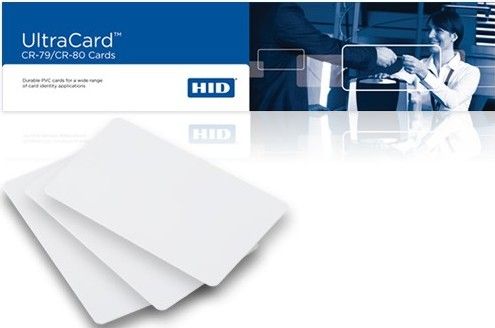 Fargo 82267 UltraCard 10 mil Mylar Adhesive Back Cards, Clean glossy dye receptive surface, PVC construction, Low cost card suitable for most applications, Dimensions 2.125