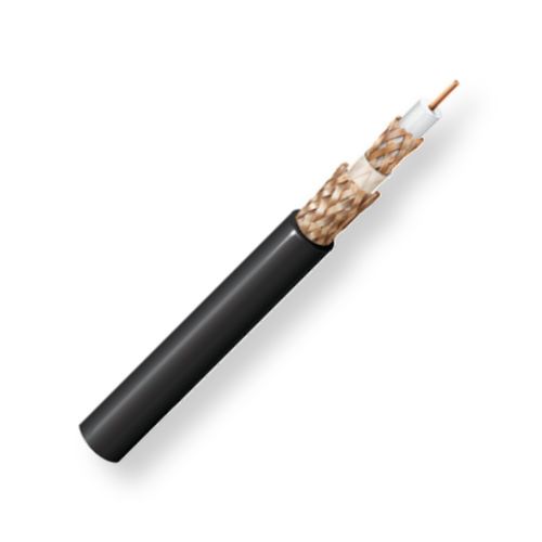 BELDEN8233010500, Model 8233, 14 AWG, RG11, Video Triax Cable; Black Color; 14 AWG solid 0.064-Inch Bare copper conductor; Gas-injected foam HDPE insulation; Bare copper double shields; Polyethylene jacket; UPC 612825358053 (BELDEN8233010500 TRANSMISSION CONNECTIVITY IMAGE WIRE)