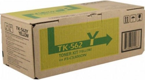 Kyocera 1T02HNAUS0 model TK-562Y model Toner Cartridge, Yellow Print Color, Laser Print Technology, 10000 Pages Typical Print Yield, For use with Kyocera Mita Printers FS-C5300DN and FS-C5350DN, UPC 823887431985 (1T02HNAUS0 1T02-HNAUS0 1T02 HNAUS0 TK562Y TK-562Y TK 562Y)