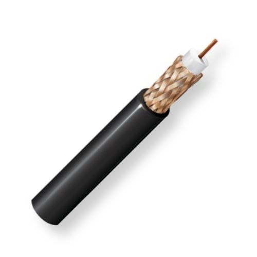 Belden 8263 0101000, Model 8263, 23 AWG, RG59,  Analog Video Coax Cable; Black Color; CMX-Rated; Solid Bare Copper-covered steel conductor; Polyethylene insulation; Bare Copper braid shield; For Indoor and Outdoor use; PVC jacket; UPC 612825356004 (BTX 82630101000 8263 0101000 8263-0101000 BELDEN)