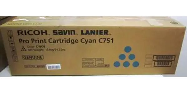 Ricoh 828188 Cyan Toner Cartridge for use with Aficio Pro C651EX, Pro C751 and C751EX Printers, Up to 48500 standard page yield @ 5% coverage; New Genuine Original OEM Ricoh Brand (82-8188 828-188 8281-88) 