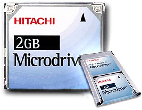 Hitachi MD2GB/A 2GB Microdrive w/PC Card Adapter, CF+, ATA and PCMCIA Compatible, Interface, 2 Capacity, GB, 512 Sector size, bytes (MD2GB/A MD2GB/A 829686000049)