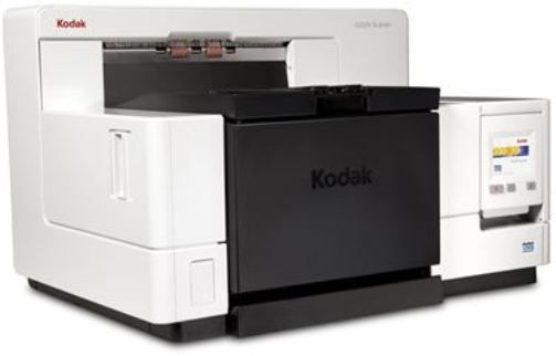 Kodak 8298432 Model i5200V Production Document Scanner with Version 5.0 VRS Professional Software; 140 pages per minute/560 images per minute; Optical Resolution 600 dpi; White LEDs Illumination; Maximum Document Width 304.8 mm (12 in.); Long Document Mode Length Up to Up to 1 m (40 in.); Automatic 750-sheet elevator design; UPC 041778298435 (82-98432 829-8432 8298-432)