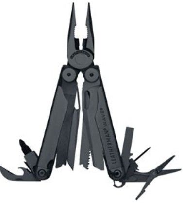 Leatherman 830246 Multi Tool Wave-Black, Nylon DGL, Needlenose Pliers, Regular Pliers, Wire Cutters, Hard-Wire Cutters, Clip-Point Knife, Serrated Knife, Saw, Scissors, Wood/Metal File, Diamond-Coated File, Large Bit Driver, Small Bit Driver, Large Screwdriver, Ruler (8 inch/19 cm), Bottle/Can Opener, Wire Stripper, Lanyard Attachment, Two Double-Ended Bits (830246 830-246 83-0246 8302-46)