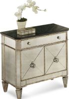 Bassett Mirror 8311-225EC Borghese Small Mirrored Chest, 17" Overall Depth - Front to Back, 29" Overall Height - Top to Bottom, 30" Overall Width - Side to Side, Mirrored Chest, Mirrored Drawer and Doors, Granite Top Commode, Hardwood solids, Antique Silver Finish, All mirror edges are encapsulated in a wood frame, Handworked and beveled antique mirror over veneers, UPC 036155164748 (8311225EC 8311-225EC 8311 225EC) 