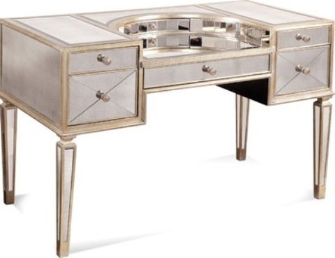 Mirrored Vanity Desk with Drawers