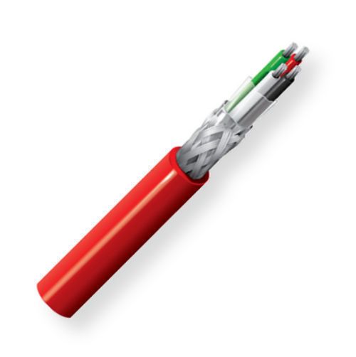 Belden 83506 002500 Model 83506, 6-Conductor, 24 AWG, High Temperature Cable For Electronic Applications; Red; High Temperature; 6 Tinned Copper Conductors; FEP Insulation; Overall Beldfoil and Tinned Copper Braid Shield; FEP Outer Jacket, Plenum CMP-Rated; UPC 612825204817 (BTX 83506002500 83506 002500 83506-002500)