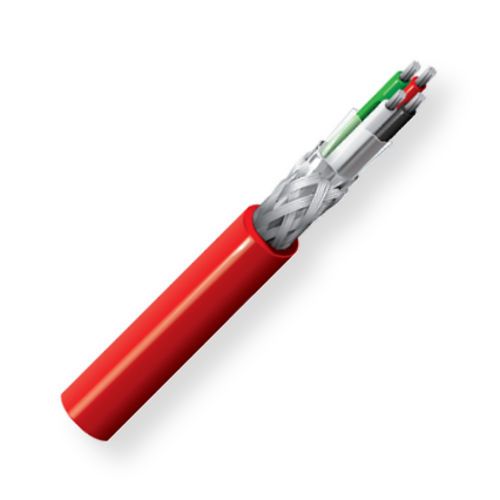 Belden 83554 002500 Model 83554, 4-Conductor, 22 AWG, Plenum-Rated Cable For Electronic Applications; Red; High Temperature, 22AWG Tinned Copper; FEP Insulation; Overall Beldfoil Tape and Tinned Copper Braid Shield; FEP Outer Jacket; CMP-Rated; UPC 612825204978 (BTX 83554002500 83554 002500 83554-002500)