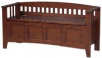 Linon 84001WAL-01-KD-U Wengae Short Back Storage Bench, Walnut Finish, Split seat, allowing the user to rest on one side of the bench, while retrieving articles from the storage compartment on the opposite side, Rubberwood and Rubberwood Veneers over Particle Board, UPC 753793840116 (84001WAL01KDU 84001WAL-01-KDU 84001WAL-01KDU 84001WAL-01 84001WAL) 