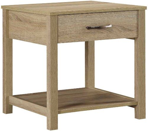 Linon 84028ASP-01-KD-U Aspen End Table; Perfect for a range of home dcor styles; Little rustic, a bit transitional and slightly modern, straight lined sides and a blonde aspen finish; Perfect for placing next to a chair or sofa; A single drawer keeps small items hidden, while an open shelf lets you store and display decorative pieces; UPC 753793932231 (84028ASP01KDU 84028ASP01-KDU 84028ASP-01KD-U 84028ASP-01-KDU)