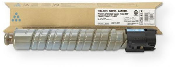 Ricoh 841296 Cyan Toner Cartridge for use with Aficio MP C300, MP C300SR, MP C400 and MP C400SR Printers; Up to 10000 standard page yield @ 5% coverage; New Genuine Original OEM Ricoh Brand; UPC 708562023399 (84-1296 841-296 8412-96) 