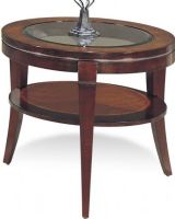 Bassett Mirror 8436-220EC Ashland Heights Round End/inset glass, 30" Overall Depth - Front to Back, 23" Overall Height - Top to Bottom, 30" Overall Width - Side to Side, Solid hardwood, Round shape, Thick scratch resistant edge beveled glass, Ashland Heights collection, UPC 36155147680 (8436220 8436-220 8436 220) 