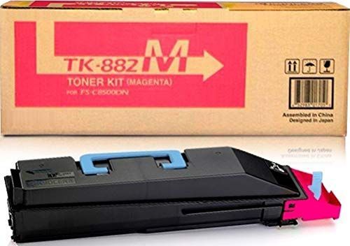 Kyocera 1T02KABUS0 Model TK-882M Magenta Toner Cartridge, Magenta Print Color, Laser Print Technology, 18000 Page Typical Print Yield, For use with Kyocera FS-C8500DN, UPC 845161079300 (1T02KABUS0 1T02-KABUS0 1T02 KABUS0 TK882M TK-882M TK 882M)