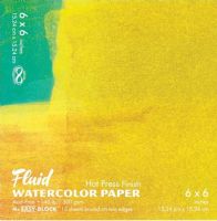 Hand Book Journal Co 850066 Fluid-Easy-Block Hot Press Watercolor Paper 6" x 6"; High Quality at an Affordable Price; Fluid Watercolor Paper is crafted in our European mill which produced its first paper stock in 1618; Our mill masters craft small batches at slow speeds allowing for finer control of quality; UPC 696844850668 (HANDBOOKJOURNALCO850066 HANDBOOKJOURNALCO-850066 FLUID-EASY-BLOCK-850066 ARTWORK PAINTING) 