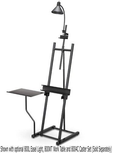 Testrite 850B High Style Easel; Double 1.5in diameter steel posts support wide large canvases; Accommodates canvases up to 73