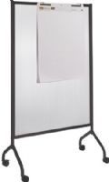 Safco 8510BL Impromptu 42 x 72 Full Polycarbonate Screen, Black; Powder Coat Paint/Finish; 2 1/2" Diameter Wheel/Caster Size; Four modern casters, (2 locking) and accessory hooks for easel pads; Translucent Polycarbonate/Steel (frame) Materials; GREENGUARD; Dimensions 42"w x 21 1/2"d x 72"h; Weight 22 lbs. (8510-BL 8510 BL 8510B) 