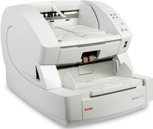 Kodak 8516254 Ngenuity 9125 Production Document Scanner, Scanning Speed Letter Size Landscape at 200 dpi 125 ppm Simplex/250 ipm Duplex, Daily Duty Cycle 125000 pages per day, Roller Life (Bond Paper) 600000, Resolution Output 600 dpi, Onboard VRS Professional, SharpShooter Trilinear 7.6k CCD Camera Technology, White LEDs Lighting Technology, UPC 041778516256 (85-16254 851-6254 8516-254 85162-54)