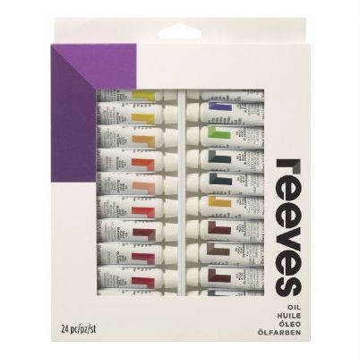 Reeves 8591008 10ml Oil Color Paint 24 Color Set, Quantity 24; Extraordinarily versatile, oils offer excellent results from traditional techniques like blending and glazing to impasto and scumbling; Long open time permits work over an extended period; Changes can easily be made to a painting as it develops, while color is still wet; Shipping Dimensions 0.79 x 8.11 x 9.37 inches; Shipping Weight 0.93 lb; UPC 780804861884 (REEVES8591008 REEVES-8591008 REEVES/8591008 R8591008)