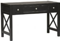 Linon 86105C124-A-KD-U Anna Desk, Antique Black Finish, Featuring three storage drawers for your office essentials and a spacious work top, you will be organized and efficient in no time at all, Pine and Painted MDF, Some Assembly Required, UPC 753793807942 (86105C124AKDU 86105C124-AKDU 86105C124-A-KD 86105C124-A 86105C124) 