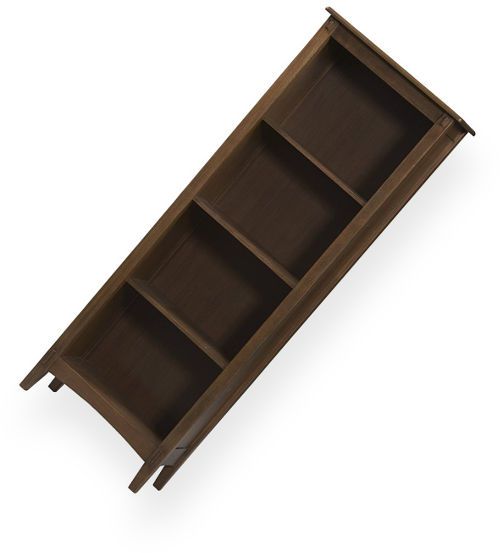 Linon 86198C137-01-KD-U Mission Bookcase, Constructed from solid Pine, and MDF with Pine veneers, Dark Brown Finish, Four shelves provide ample storage, Perfectly balances style and function, Decorative faux 