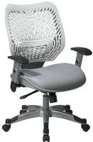 Office Star 86-M22C655R REVV Series Ice SpaceFlex and Shadow Grey Mesh Seat, Upholstered with a latte colored back and seat, Self adjusting backrest support system with breathable mesh seat, Height adjustable platinum coated arms with soft urethane pads, Deluxe 2-to-1 control with 3 position lock and anti-kick function (86 M22C655R 86M22C655R) 