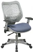 Office Star 86-M74C655R REVV Series Unique Self Adjusting SpaceFlex Back Managers Chair, Fog/Blue Mist, Self Adjusting SpaceFlex Backrest Support System with Breathable Mesh Seat, One Touch Pneumatic Seat Height Adjustment, Deluxe 2-to-1 Control with 3 Position Lock and Anti-Kick Function, Tilt Tension Adjustment (86M74C655R 86 M74C655R OfficeStar) 