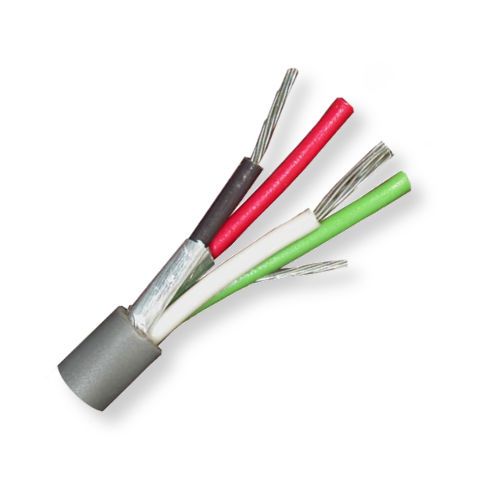 Belden 8722 060500, Model 8722, 20 AWG, 2-Pair, Audio, Control and Instrumentation Cable; Chrome Color; CMG-Rated; 20 AWG stranded Tinned Copper conductors; PVC insulation; Conductors cabled; 22 AWG stranded Tinned Cooper drain wire; PVC jacket; UPC 612825214373 (BTX 8722-060500 8722060500 8722060500 8722-060500 BELDEN)