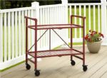 Cosco 87501RRD1E Outdoor / Indoor Folding Serving Cart , Upscale Appearance that's Great for Everyday or, Occasional Use, No Tool Assembly, Transforms any Outdoor Space Quickly and Easily, Usage: Outdoor, Height: 33.465", Width: 19.291", Depth: 32.992", Net Weight: 19.202 lbs, UPC 044681870255 (87501RRD1E 87501RRD1E 87501RRD1E) 
