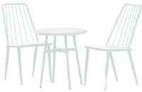 Cosco 87810WHTE White Three Piece Cottage Bistro Steel Patio Furniture Set; One box shipment; Outdoor protected material; Some assembly required with all hardware and tools included; Classic metal table and chairs; Ideal for patio, porch, poolside or garden (87810 WHTE  87810-WHTE) 