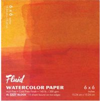 Hand Book Journal Co 880066 Fluid-Easy-Block Cold Press Watercolor Paper 6" x 6"; High Quality at an Affordable Price; Fluid Watercolor Paper is crafted in our European mill which produced its first paper stock in 1618; Our mill masters craft small batches at slow speeds allowing for finer control of quality; UPC 696844800663 (HANDBOOKJOURNALCO880066 HANDBOOKJOURNALCO-880066 FLUID-EASY-BLOCK-880066 ARTWORK PAINTING) 
