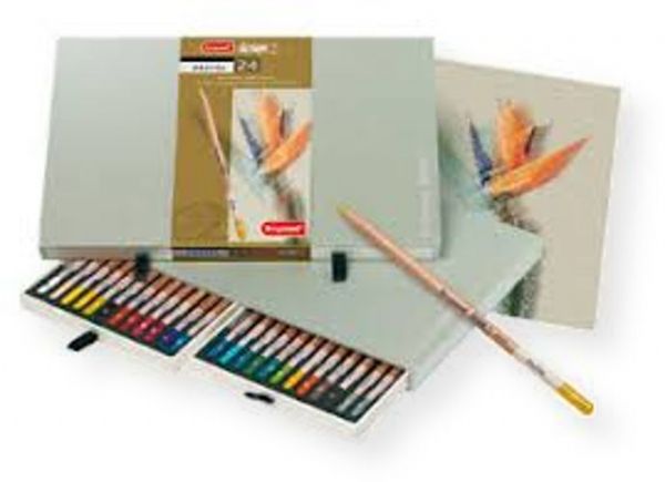 Bruynzeel 8840H24 Design 24 Color Pastel Pencil Set; Core is notably firm with fine edges, less crumbling, and a buttery pastel laydown; Excellent lightfastness; Light cedar barrel houses a core that is double glued to its casing for strength; EAN 8710141083818 (8840H24 8840H2-4 8-840H24 BRUYNZEEL8840H24 BRUYNZEEL-8840H24 BRUYNZEEL-8840H2-4)