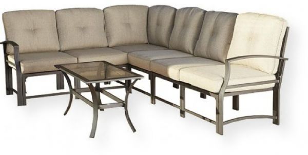 Cosco 88536DBTTE Brown Serene Ridge 7 Piece Modular Seating Group with Coffee Table; Durable, light-weight powder-coated aluminum frames; Removable cushions for easy cleaning; Assembly required with all hardware and tools included; Suitable to be used anywhere outside; Minimal maintenance required; UPC 044681880339 (88536 DBTTE 88536-DBTTE)