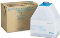 Ricoh 885375 Type 105 Cyan Laser Toner Cartridge for use with Ricoh Aficio AP3800C and AP3850C Digital Color Laser Copiers, Estimated Yield 10000 pages @ 5% average area coverage, New Genuine Original OEM Ricoh Brand, UPC 026649880377 (885-375 885 375 88-5375 8853-75) 