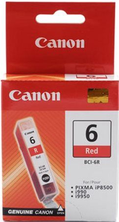Canon 8891A003 Model BCI-6R Red Ink Cartridge for use with Canon PIXMA iP8500, i9900 and i9950, New Genuine Original OEM Canon Brand, UPC 013803029888 (8891-A003 8891 A003 8891A-003 8891A 003 BCI6R BCI 6R)