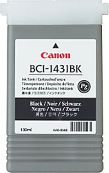 Canon 8963A001AA model BCI-1431BK Black Ink Tank, Inkjet Print Technology, Black Print Color, 130 ml Ink Volume, New Genuine Original OEM Canon, For use with IMAGEPROGRAF W6200 (8963A001AA 8963A-001AA 8963A 001AA BCI1431BK BCI-1431BK BCI 1431BK BCI1431 BCI-1431 BCI 1431)