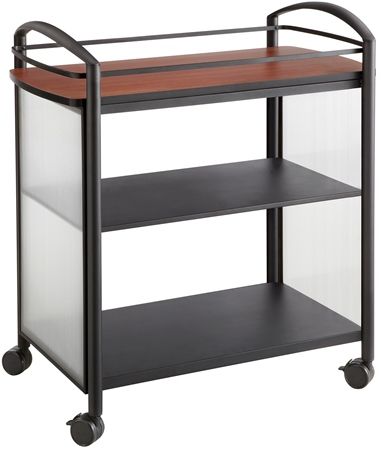 Safco 8967BL Impromptu Beverage Cart, Black; 200 lbs. Weight Capacity; Powder Coat Paint/Finish; Top Dimensions 34