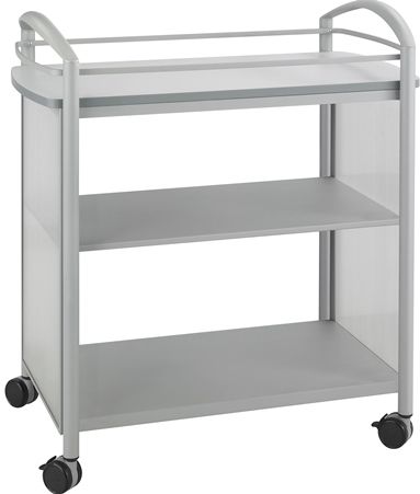 Safco 8967GR Impromptu Beverage Cart, Gray; 200 lbs. Weight Capacity; Powder Coat Paint/Finish; Top Dimensions 34