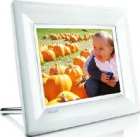 Philips 8FF3FPW/27 LCD Photo Frame, 8" color Display, Built-in Display Form Factor, 4:3 Image Aspect Ratio, 300:1 Image Contrast Ratio, 250 cd/m2 Image Brightness, 800 x 600 Display Format, Card, firmware version, memory Status Information, Landscape, portrait Operating Modes, JPEG Supported Still Images Formats, UPC 609585153530 (8FF3FPW 27 8FF3FPW-27 8FF3FPW27 8FF3-FPW 8FF3 FPW 8FF3 FPW) 