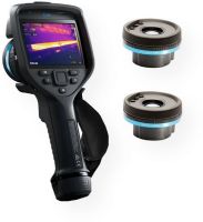 FLIR 90207-0101-NIST Model E96-42-14-NIST Advanced Thermal Imaging Camera, Black, 42 and 14-degree NIST Certified Lenses;  UltraMax and MSX image enhancement; 5 MP, with built-in LED photo/video lamp; 4 in., 640 × 480 pixel touchscreen LCD with auto-rotation; Removable SD card; Continuous LDM, One-shot LDM, One-shot contrast,and Manual focus; Real-time radiometric recording (FLIR902070101NIST FLIR 90207-0101-NIST E96-42-14-NIST CAMERA) 