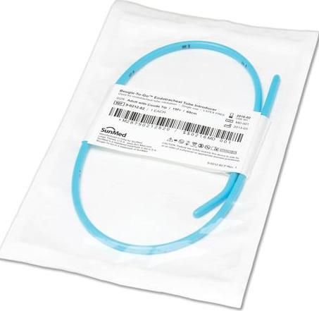 SunMed 9-0212-82 Bougie-To-Go Adult Endotracheal Introducer; Innovative compact packaging designed specifically for use by EMS professionals; Low density polyethylene provides proper stiffness for ease of insertion; Calibrated to ensure accurate distance of insertion; Fits in 6mm to 11mm tubes; Latex free, single use, sterile; Size 15FR X 60cm (9021282 90212-82 9-021282)