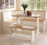 Linon 90305WHT-A-KD-U Ardmore Corner Nook Set, White/Natural Finish, Includes five pieces side bench, table and long and short benches with a wedge, Pine and Painted MDF, Some Assembly Required, Dimensions (W x D x H) 32.99 x 18.98 x 40.00 Inches, Weight 94.25 Lbs, UPC 753793889740 (90305WHTAKDU 90305WHT-A-KD 90305WHT-A 90305WHT-AKDU 90305WHT) 
